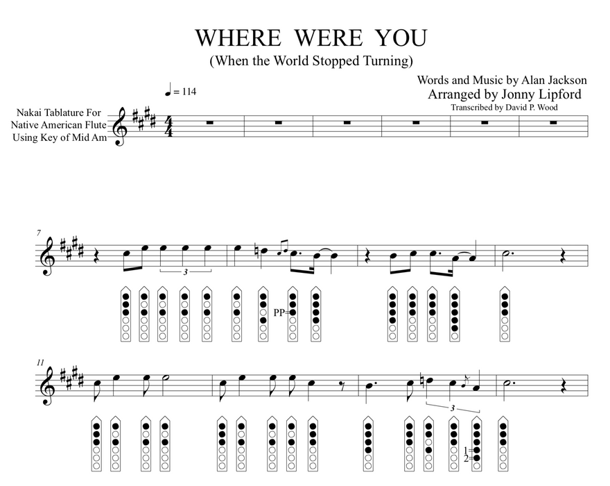 Where Were You  - Sheet Music for NAF [PDF]