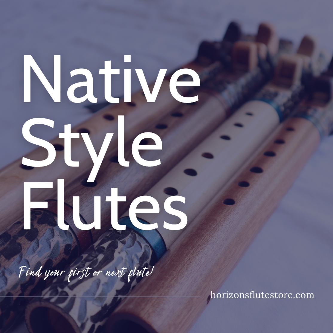 A variety of native american style flutes shown from cedar and walnut. Flutes are also available from other materials such as "bamboo flutes" and "wooden flutes"