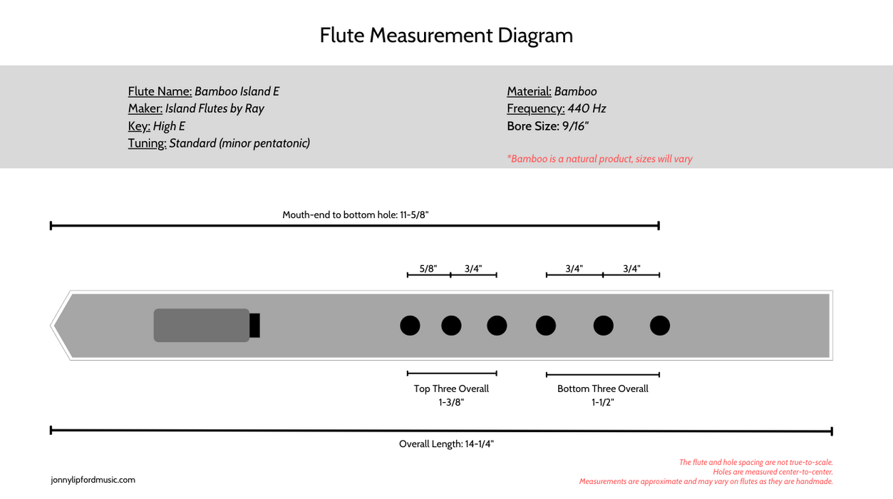 Island Flutes Bamboo Series [E5] Native American-Style Flute