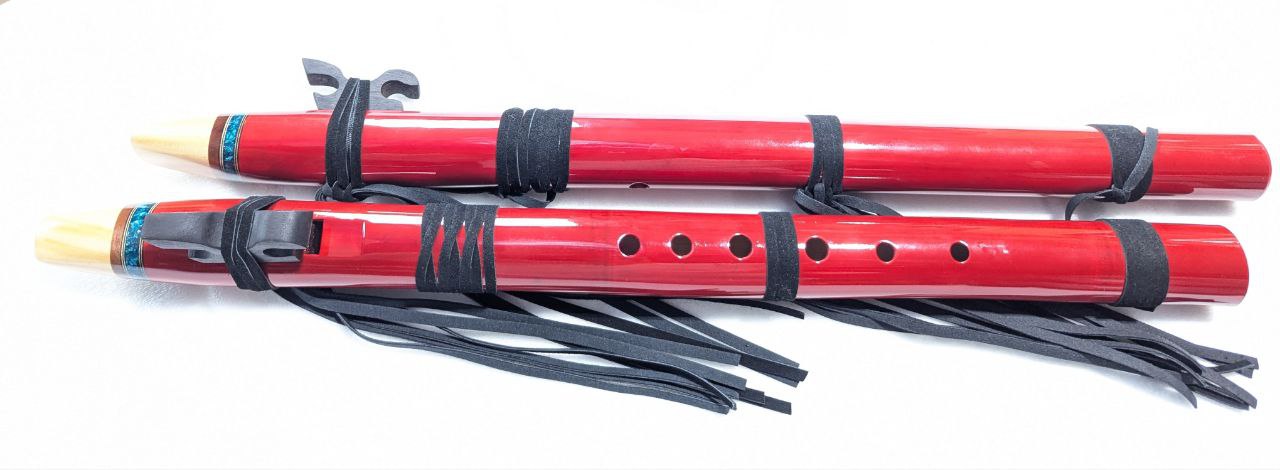 Bamboo Handcrafts - Red 7-Hole [D4] Native American-Style Flute