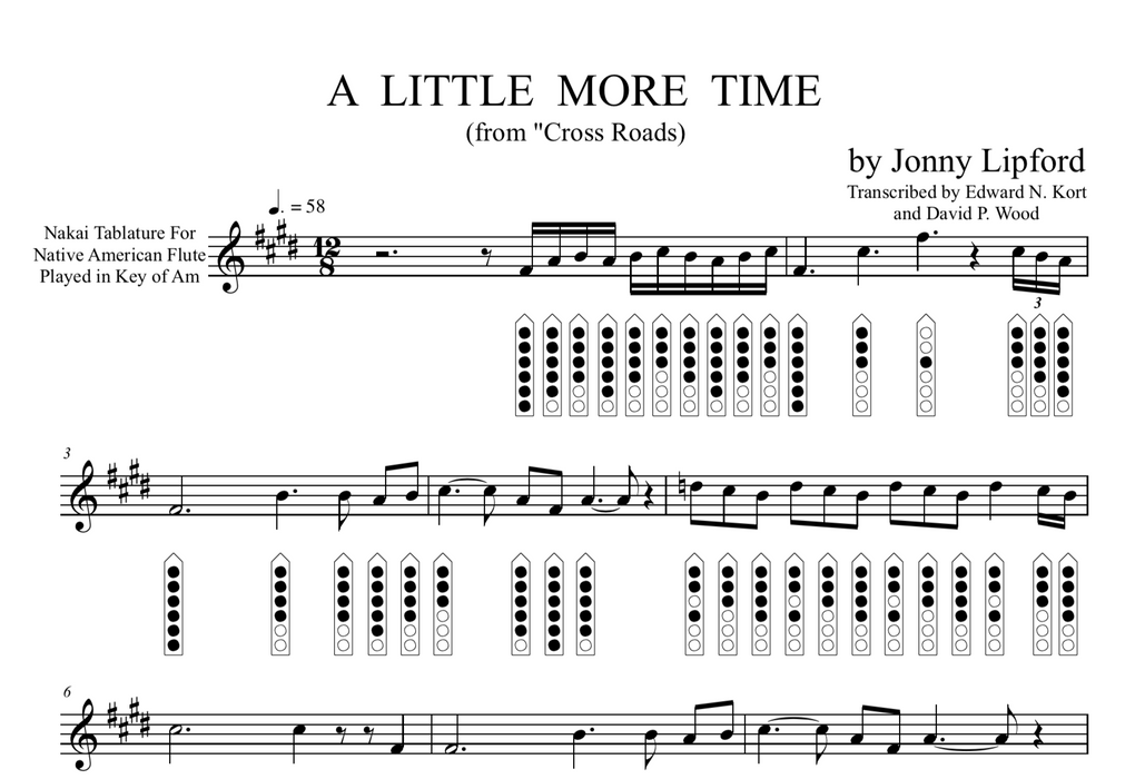 A Little More Time - Sheet Music for Native American Flute [PDF]