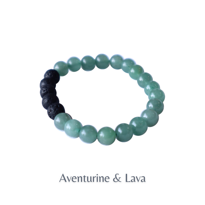 Lava & Gemstone: Essential Oil Diffuser Bracelets