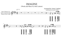 An example of the sheet music in Nakai TAB for Imagine by John Lennon for Native American Flutes.