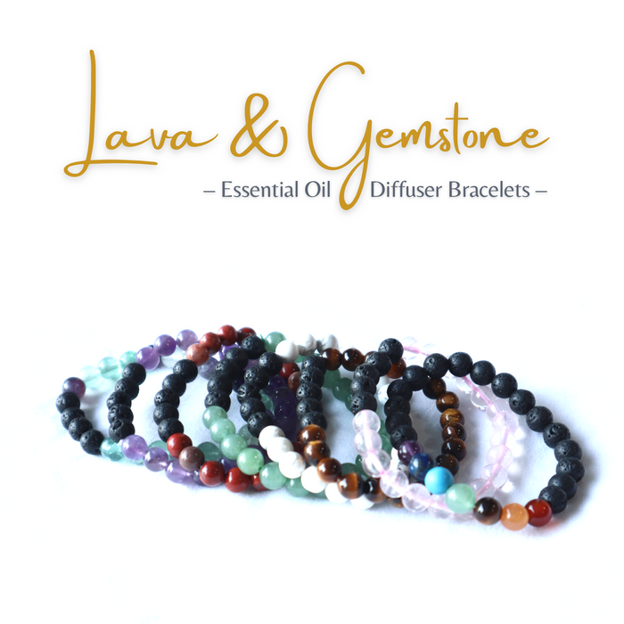 Lava & Gemstone: Essential Oil Diffuser Bracelets