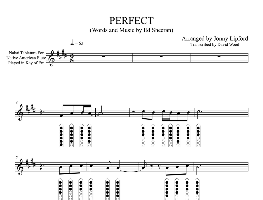 Perfect - Sheet Music for Native American Flute [PDF]
