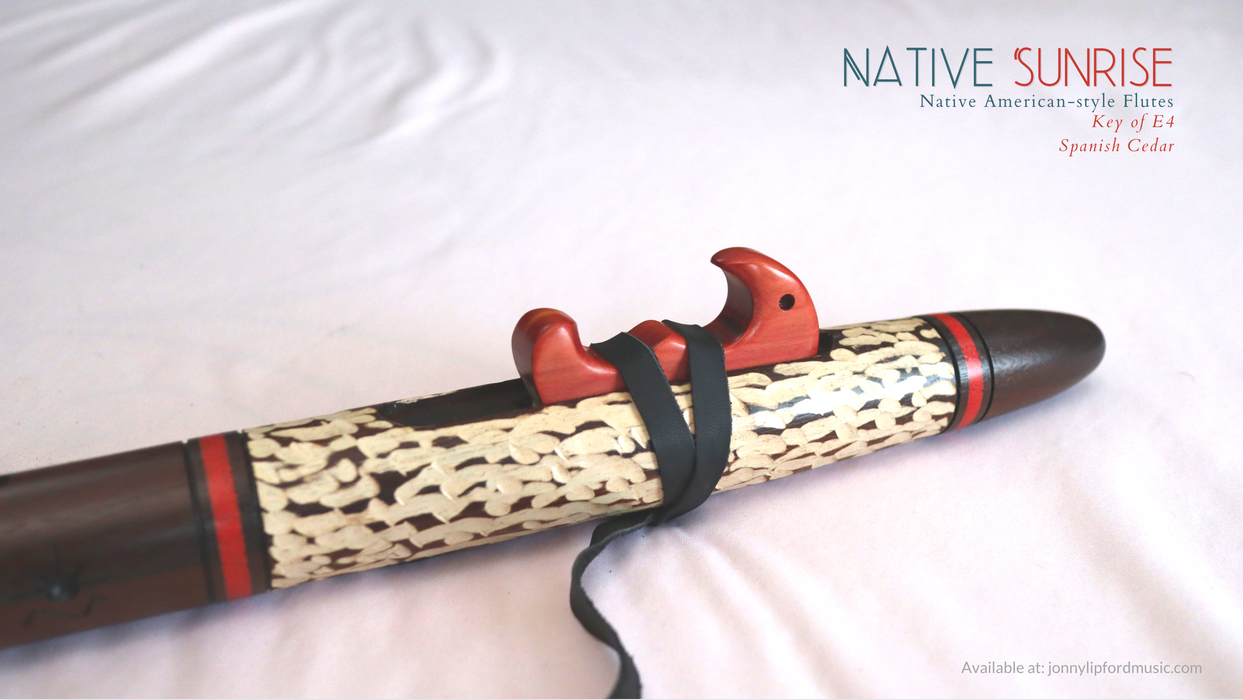 Mid E native american flute made from smoked walnut
