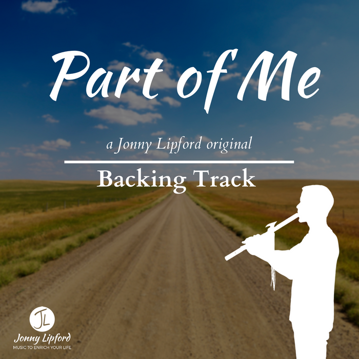 A silhouette of Jonny Lipford standing in front of a dirt road playing his Native American flute. This is the feature image for the product containing a Native American flute Backing Track to Part of Me by Jonny Lipford.