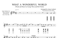 Flute diagrams show how to play the Native American Flute for the song What A Wonderul World