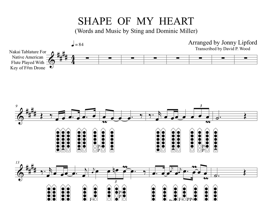 Shape of My Heart - Sheet Music for Native American Flute [PDF]